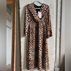 Zara Cheetah Print V-Neck Maxi Dress (NWT)